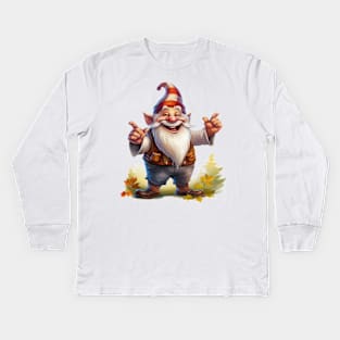 Autumn Happy Gnome #4 Kids Long Sleeve T-Shirt